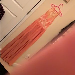 Coral lace jumpsuit